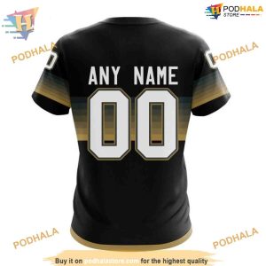 Custom Black And Gradient Design NHL Vegas Golden Knights Hoodie 3D 4
