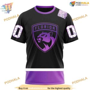 Custom Black Hockey Fights Cancer Kits NHL Florida Panthers Hoodie 3D 3