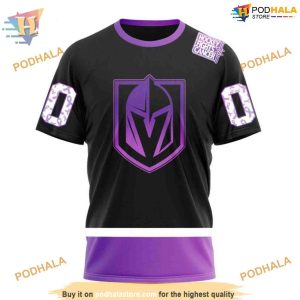 Custom Black Hockey Fights Cancer NHL Vegas Golden Knights Hoodie 3D 3
