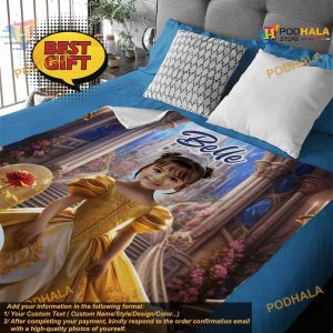 Custom Blanket with Picture Princess Beauty Gifts Magic Kingdom Customized 3