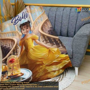Custom Blanket with Picture Princess Beauty Gifts Magic Kingdom Customized 4
