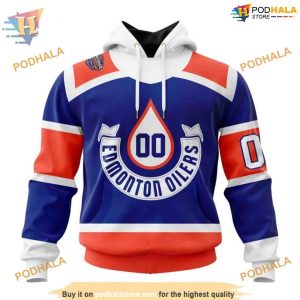 Custom Blue 2023 Heritage Classic NHL Edmonton Oilers Hoodie 3D 1
