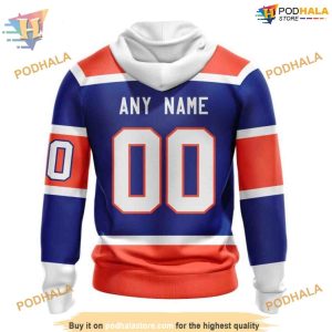 Custom Blue 2023 Heritage Classic NHL Edmonton Oilers Hoodie 3D 2