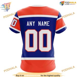 Custom Blue 2023 Heritage Classic NHL Edmonton Oilers Hoodie 3D 4