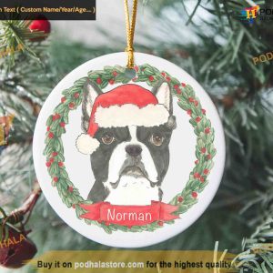 Custom Boston Terrier Holiday Ornament, Best Family Christmas Gifts