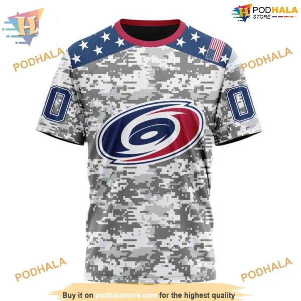 Custom Camo Design For Veterans Day NHL Carolina Hurricanes Hoodie 3D