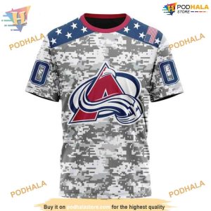 Custom Camo Design For Veterans Day NHL Colorado Avalanche Hoodie 3D 3