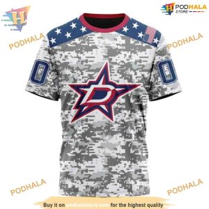 Custom Camo Design For Veterans Day NHL Dallas Stars Hoodie 3D 3