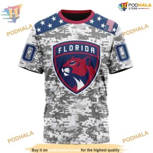 Custom Camo Design For Veterans Day NHL Florida Panthers Hoodie 3D 3