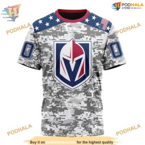 Custom Camo Design For Veterans Day NHL Vegas Golden Knights Hoodie 3D 3