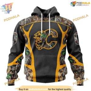 Custom Camo Hunting Design NHL Calgary Flames Hoodie 3Ds Sweatshirt 1
