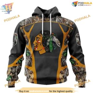 Custom Camo Hunting Design NHL Chicago Blackhawks Hoodie 3D 1