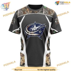 Custom Camo Hunting Design NHL Columbus Blue Jackets Hoodie 3Ds 3