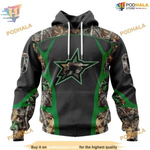Custom Camo Hunting Design NHL Dallas Stars Hoodie 3D Shirt 1