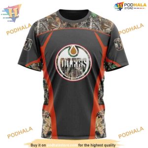 Custom Camo Hunting Design NHL Edmonton Oilers Hoodie 3Ds 3