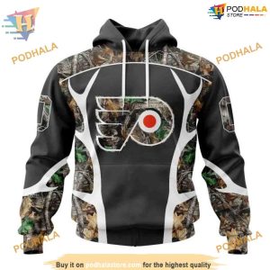 Custom Camo Hunting Design NHL Philadelphia Flyers Hoodie 3D 1