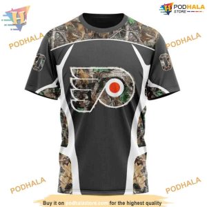 Custom Camo Hunting Design NHL Philadelphia Flyers Hoodie 3D 3