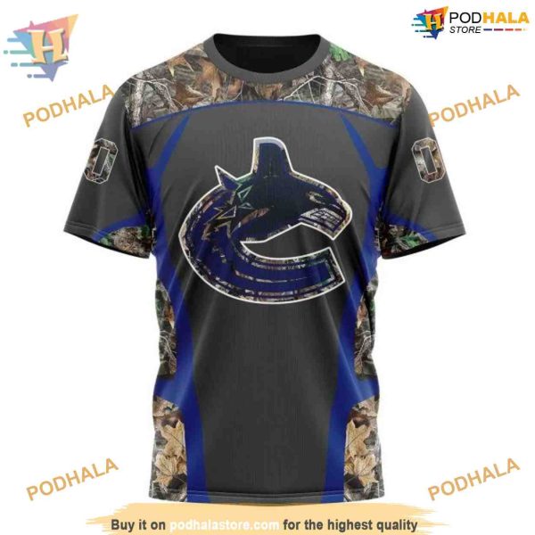 Custom Camo Hunting Design NHL Vancouver Canucks Hoodie 3D