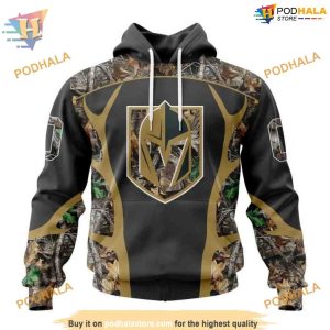 Custom Camo Hunting Design NHL Vegas Golden Knights Hoodie 3D 1