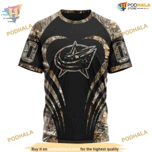Custom Camo Hunting NHL Columbus Blue Jackets Hoodie 3D 3