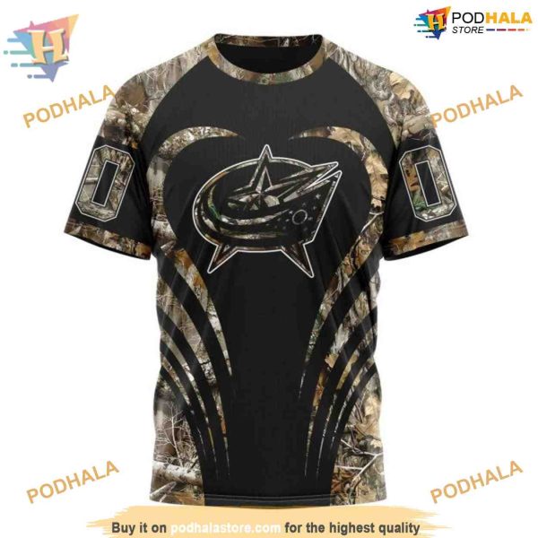 Custom Camo Hunting NHL Columbus Blue Jackets Hoodie 3D