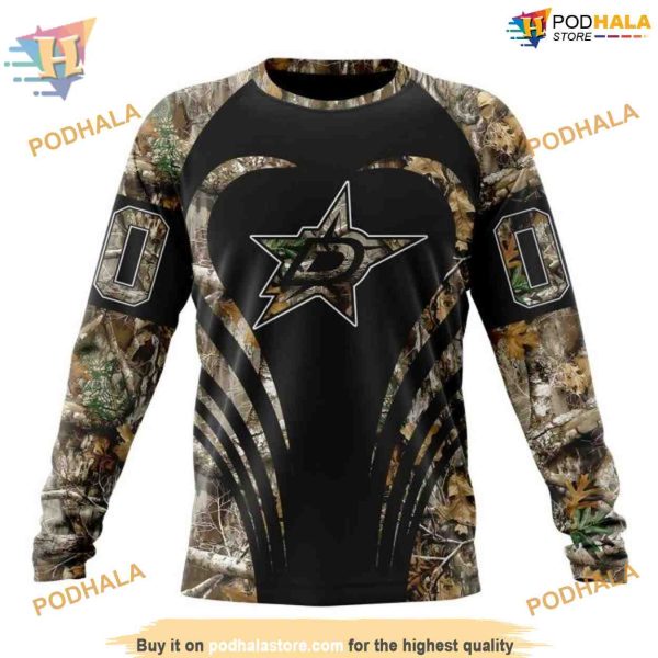 Custom Camo Hunting NHL Dallas Stars Hoodie 3D Shirt