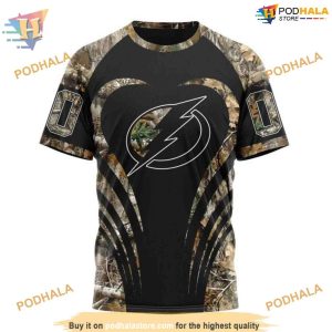 Custom Camo Hunting NHL Tampa Bay Lightning Hoodie 3D 3