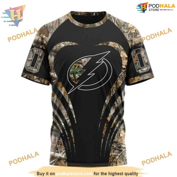 Custom Camo Hunting NHL Tampa Bay Lightning Hoodie 3D