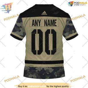 Custom Camo Military Appreciation Team Authentic NHL Calgary Flames Hoodie 3D 1