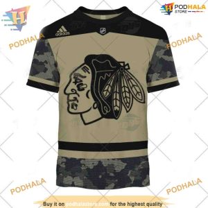 Custom Camo Military Custom Practice Jersey NHL Chicago Blackhawks Hoodie 3D 3