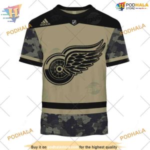 Custom Camo Military Jersey NHL Detroit Red Wings Hoodie 3D 3