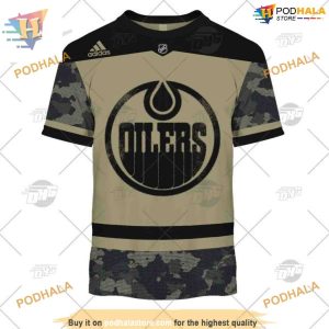Custom Camo Military Jersey NHL Edmonton Oilers Hoodie 3D 3