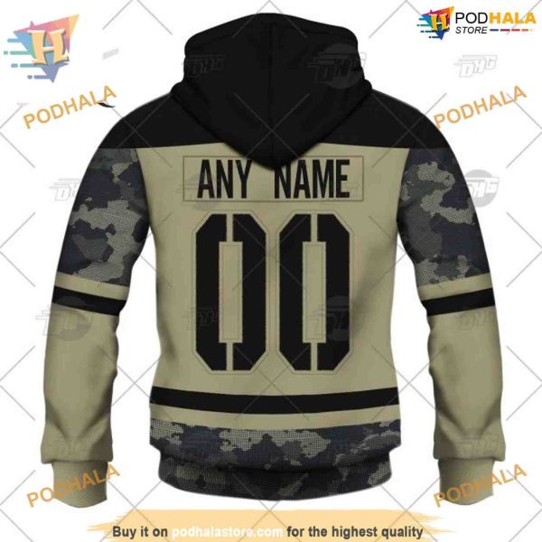 Custom Camo Military Jersey NHL Edmonton Oilers Hoodie 3D