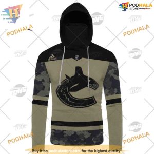 Custom Camo Military Jersey NHL Vancouver Canucks Hoodie 3D 3