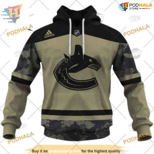Custom Camo Military Jersey NHL Vancouver Canucks Hoodie 3D 6