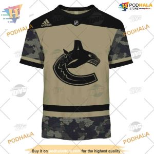 Custom Camo Military Jersey NHL Vancouver Canucks Hoodie 3D 7