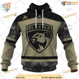 Custom Camo Military Practice Jersey NHL Florida Panthers Hoodie 3D 2