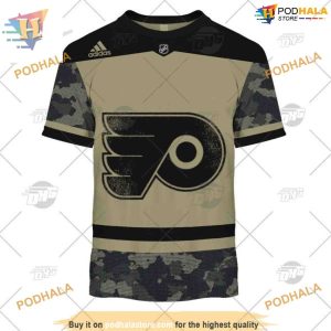Custom Camo Military Team Jersey NHL Philadelphia Flyers Hoodie 3D 3