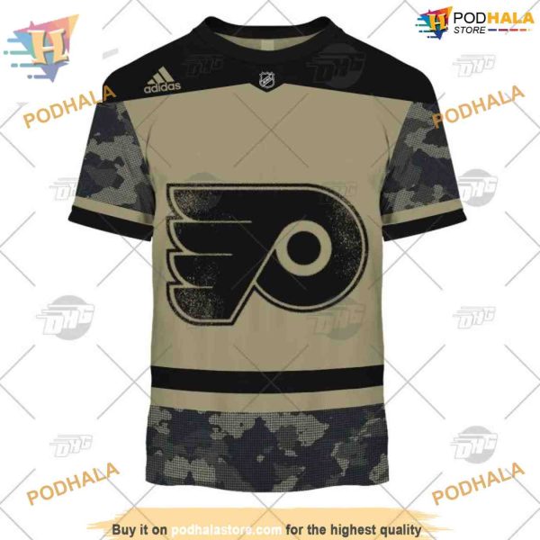 Custom Camo Military Team Jersey NHL Philadelphia Flyers Hoodie 3D