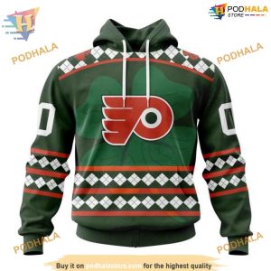 Custom Celebrate Patrick's Day Hockey NHL Philadelphia Flyers 3D Hoodie 1