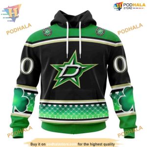 Custom Celebrate St Patrick's Day NHL Dallas Stars Hoodie 3D 1