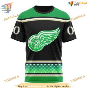 Custom Celebrate St Patrick's Day NHL Detroit Red Wings Hoodie 3D 3