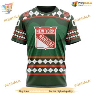 Custom Celebrate St Patrick's Day NHL New York Rangers Hoodie 3D 3