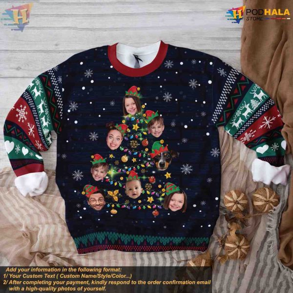 Custom Christmas Sweater with Faces, Personalized Funny Family Outfit