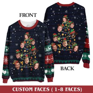 Custom Christmas Sweater with Faces Personalized Funny Family Outfit 2
