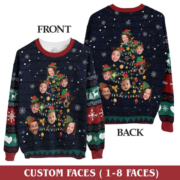 Custom Christmas Sweater with Faces, Personalized Funny Family Outfit