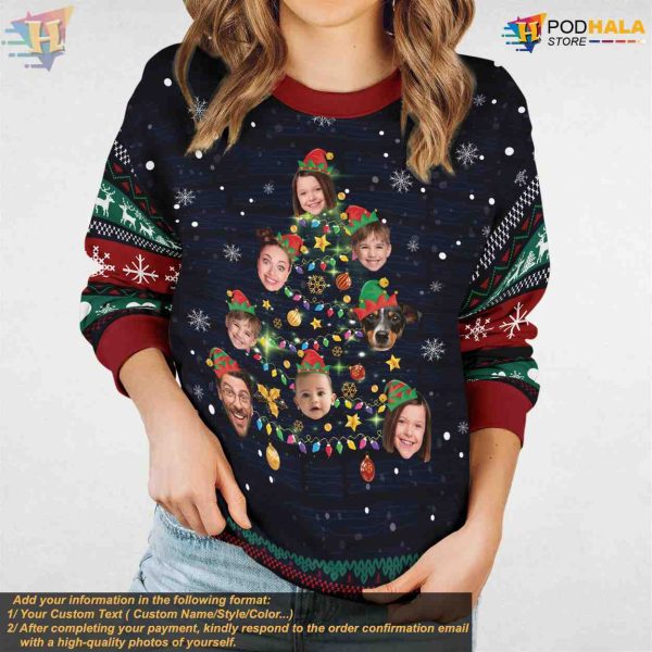 Custom Christmas Sweater with Faces, Personalized Funny Family Outfit