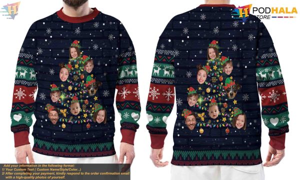 Custom Christmas Sweater with Faces, Personalized Funny Family Outfit