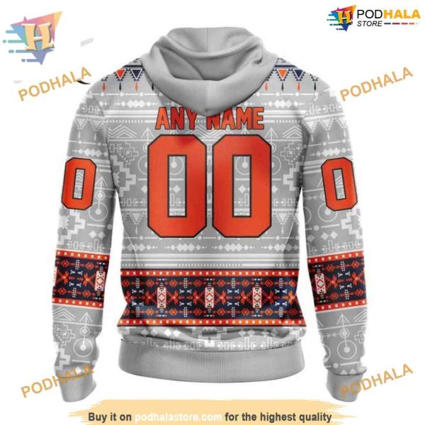 Custom Customized Native Design NHL Edmonton Oilers Hoodie 3D
