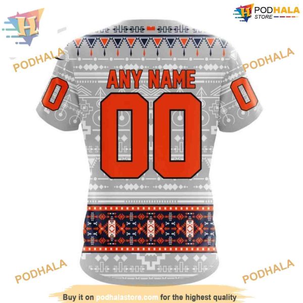 Custom Customized Native Design NHL Edmonton Oilers Hoodie 3D